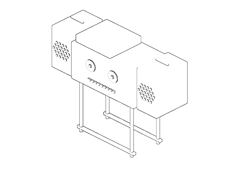 Brionvega RR126 radiofonografo, isometric drawing