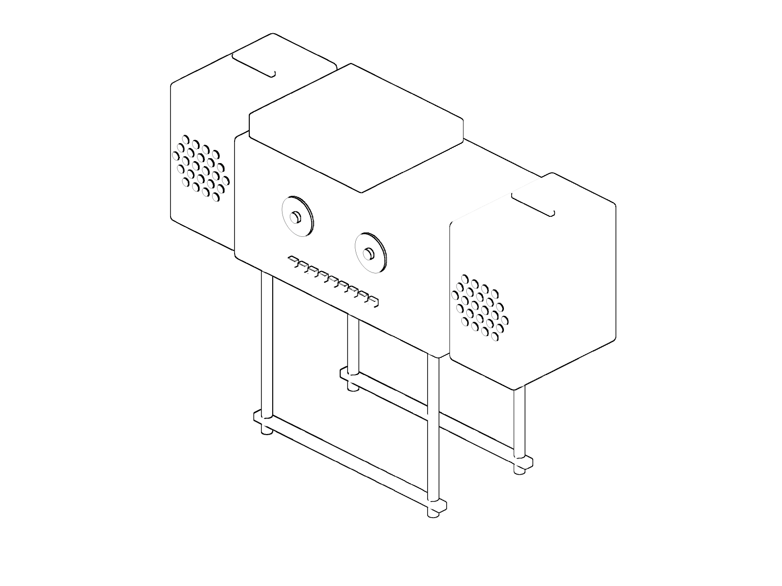Brionvega RR126 radiofonografo, isometric drawing