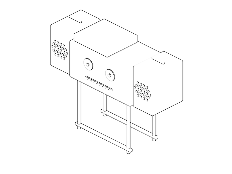 Brionvega RR126 radiofonografo, isometric drawing