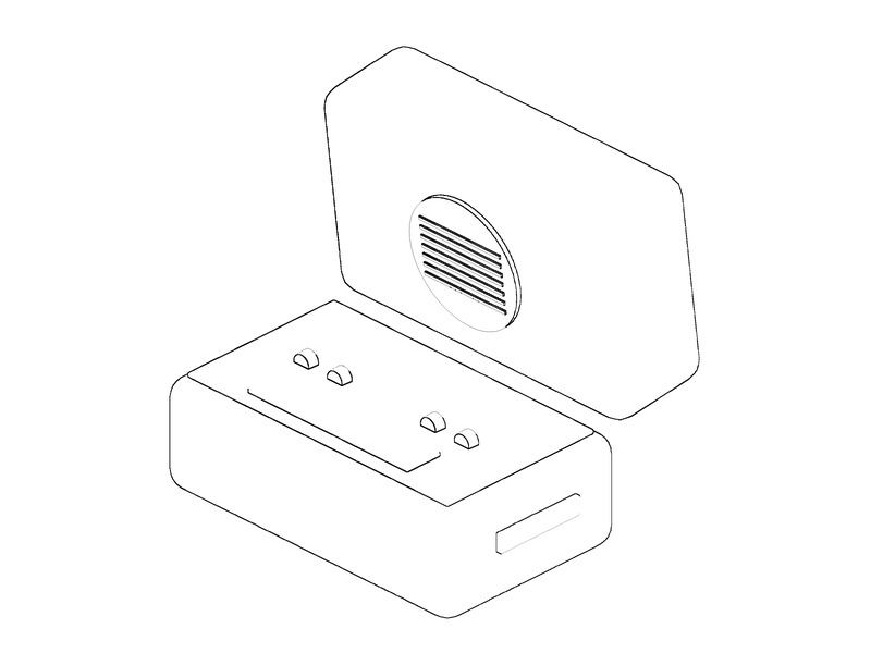 Brionvega TS 502, isometric drawing