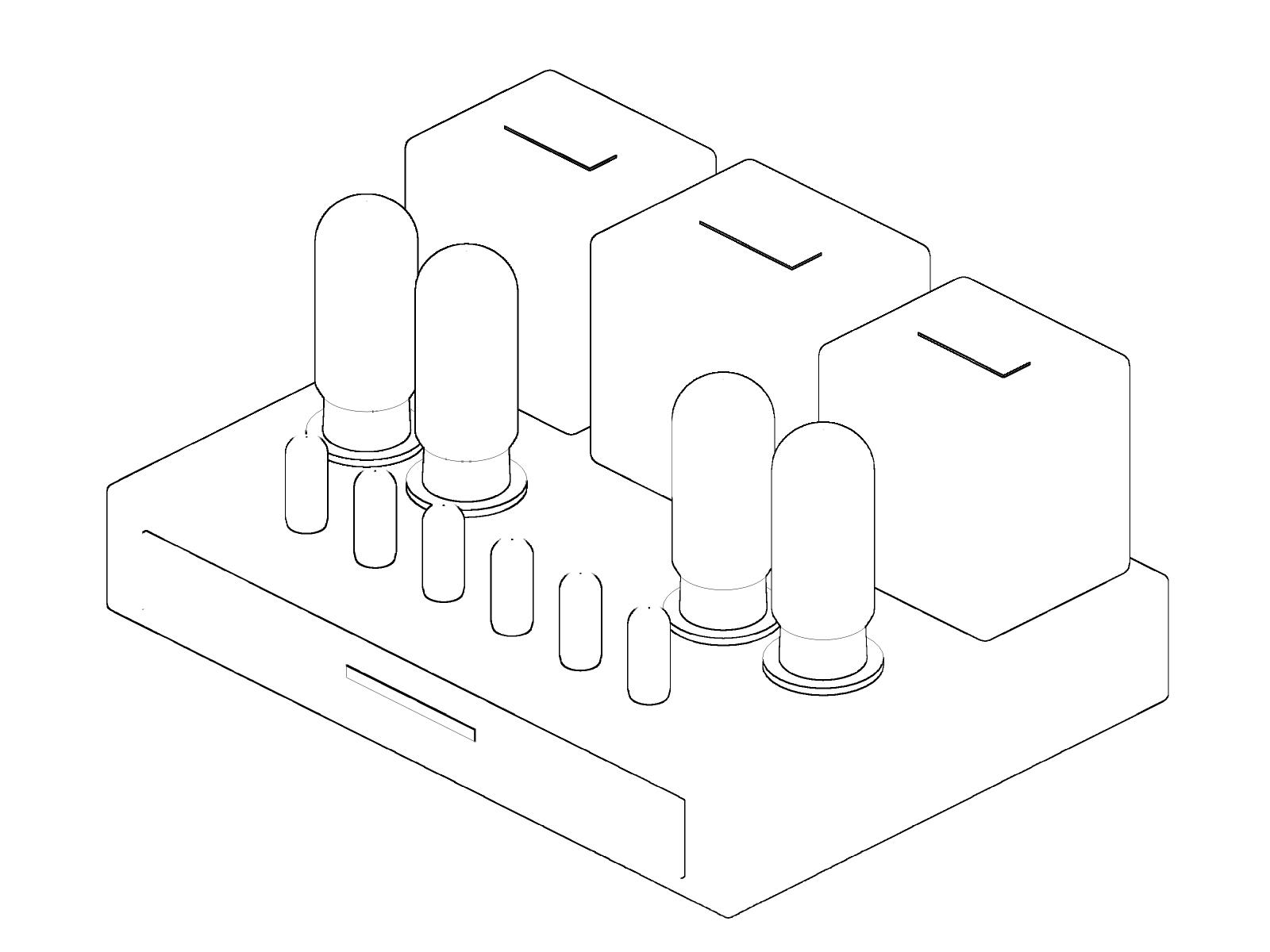 McIntosh MC275, isometric drawing