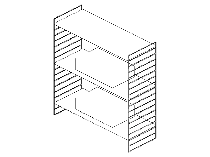 String Furniture String shelving system, isometric drawing