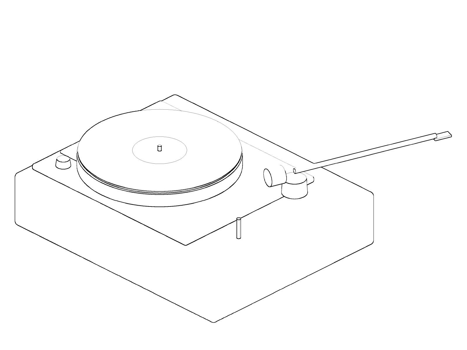 Thorens TD 124, isometric drawing