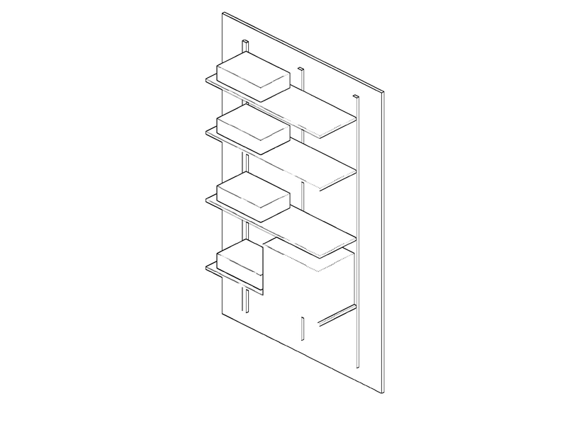 Vitsœ 606 Universal Shelving System, isometric drawing